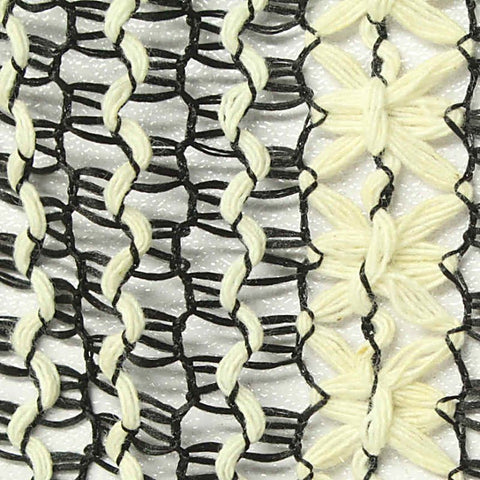 Cream Vertical-Stripe Jacquard, Poly-Cotton