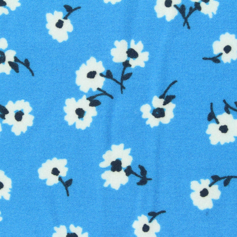 Printed Polyester Stretch Milk Silk Knit Fabric, 180 gsm, 160 cm — Blue