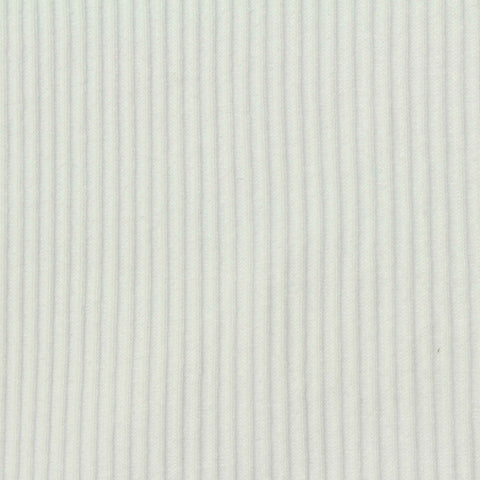 Cotton Polyester Stretch Rib Knit Fabric, 200 gsm, 110 cm — White