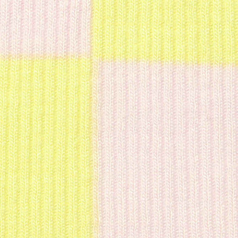 Light Yellow Check Rib Knit, Viscose