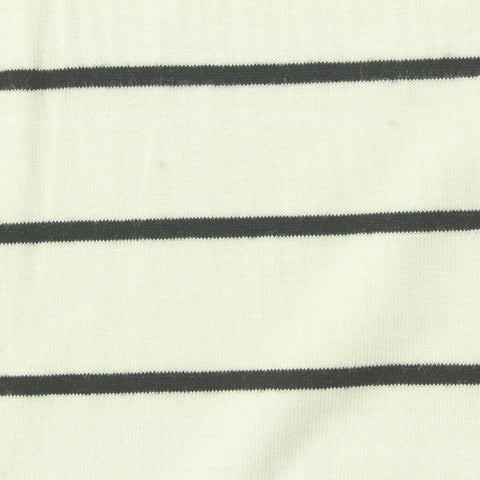 Dark Grey Horizontal-Stripe Jersey Knit, Viscose, 200 gsm, 170 cm