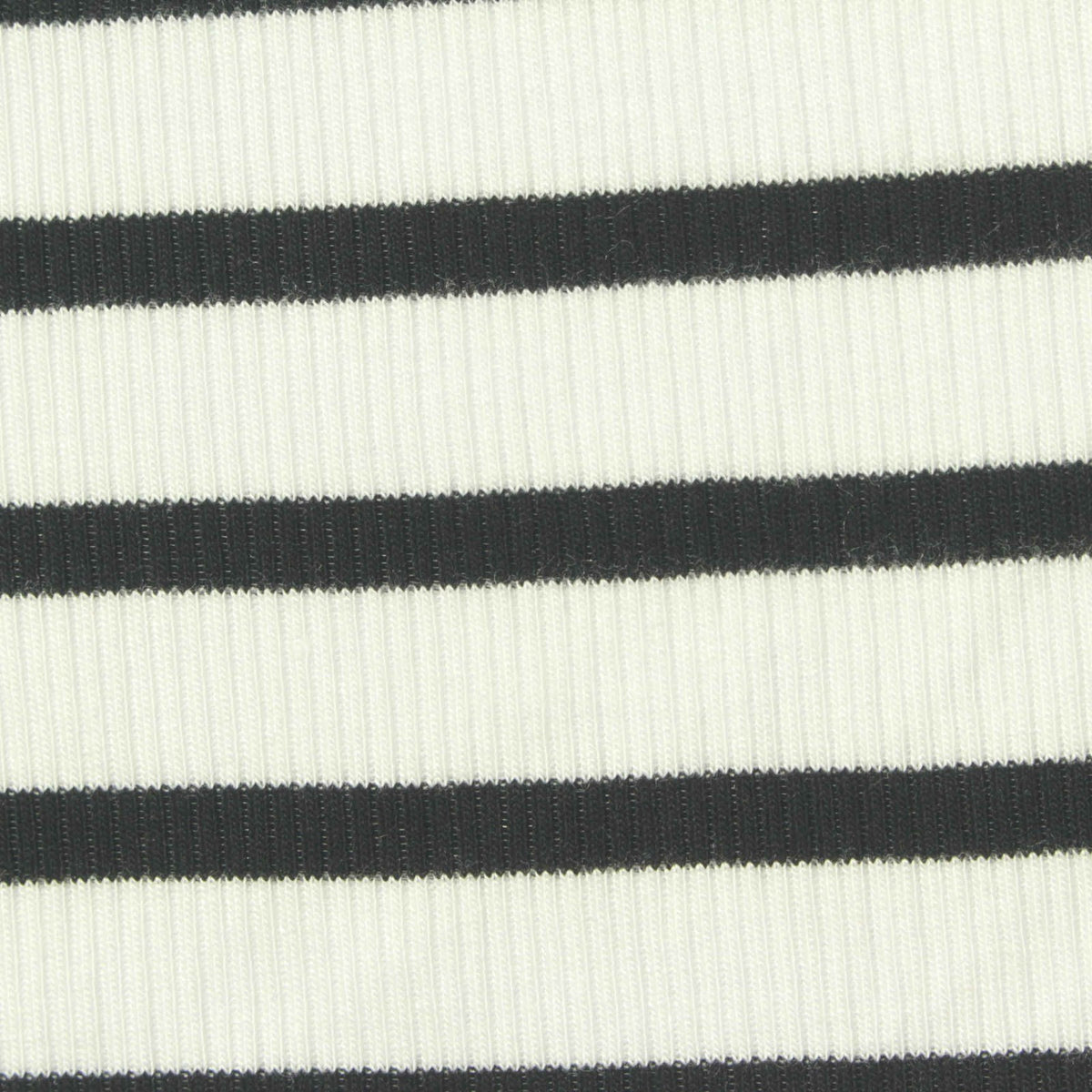 Black Horizontal-Stripe Rib Knit, Viscose, 238 gsm