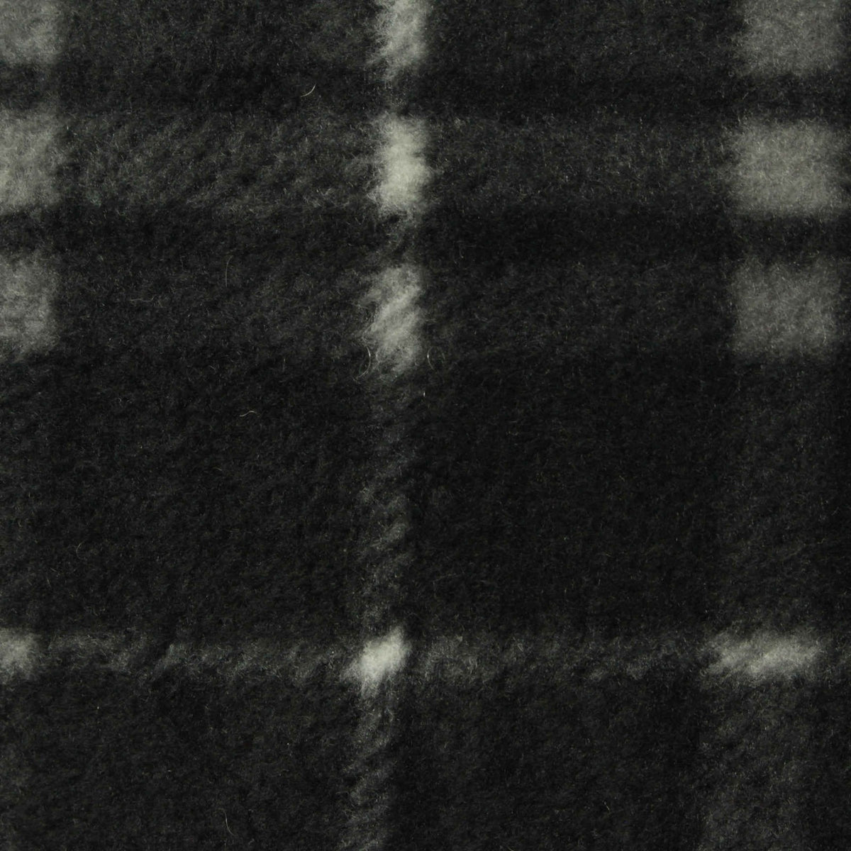 Dark Grey Plaid Fleece, Polyester, 170 gsm