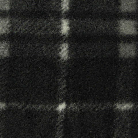 Dark Grey Plaid Fleece, Polyester, 170 gsm