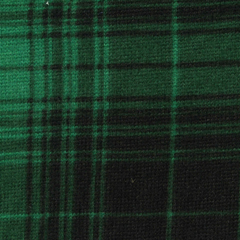 Green Plaid Chunky Knit, Polyester, 168 gsm