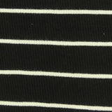 Black Horizontal-Stripe Rib Knit, Polyester
