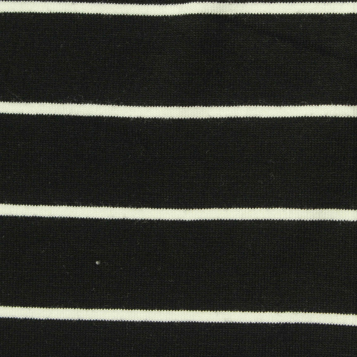 Black Horizontal-Stripe Jersey Knit, Viscose, 200 gsm, 180 cm