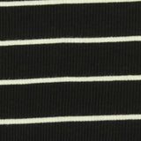 Black Horizontal-Stripe Rib Knit, Viscose