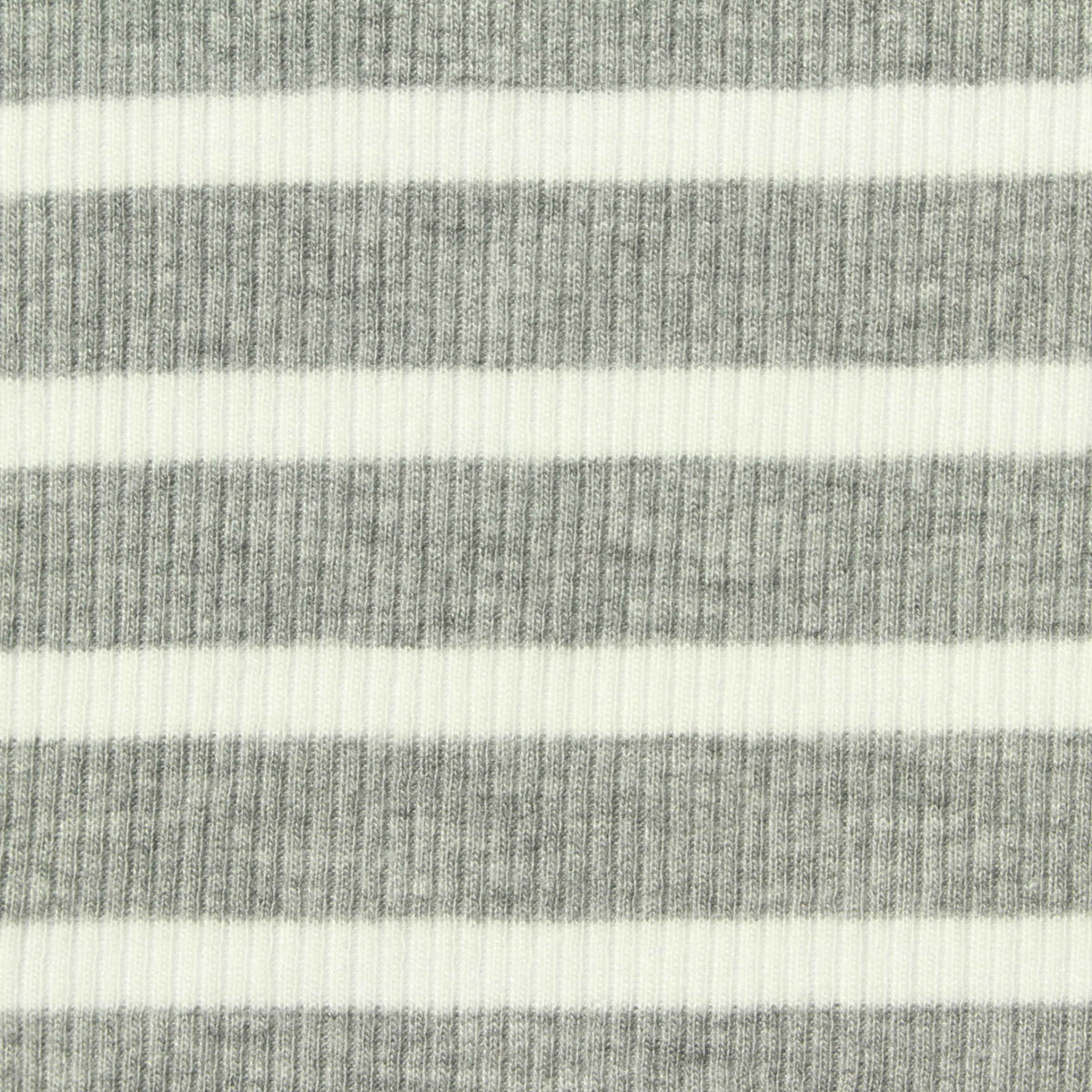 Grey Horizontal-Stripe Rib Knit, Viscose