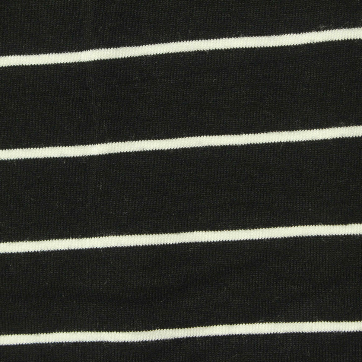 Black Horizontal-Stripe Jersey Knit, Viscose, 235 gsm, 160 cm
