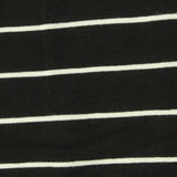 Black Horizontal-Stripe Jersey Knit, Viscose