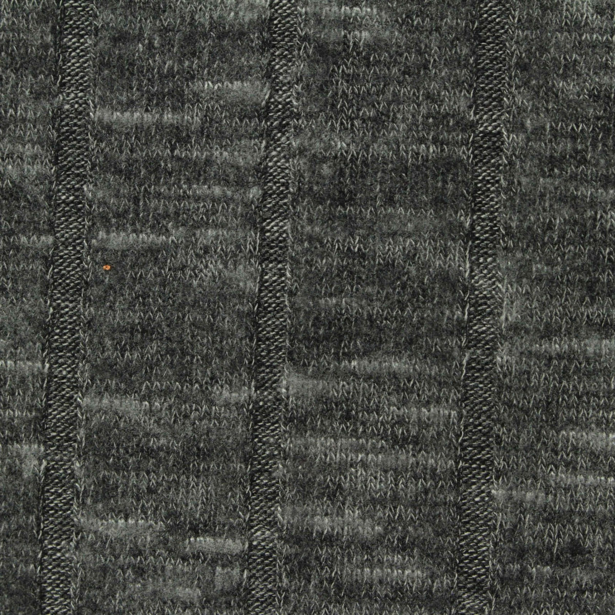 Dark Grey Heathered-Marl Rib Knit, Viscose-Poly, 280 gsm