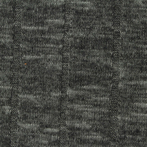 Dark Grey Heathered-Marl Rib Knit, Viscose-Poly, 280 gsm