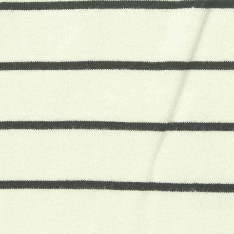 Dark Grey Horizontal-Stripe Jersey Knit, Viscose, 285 gsm