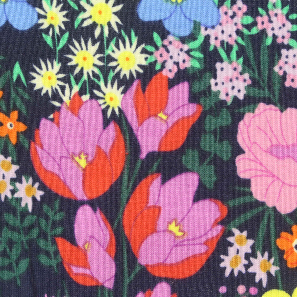Pink Bold-Floral Jersey Knit, Cotton