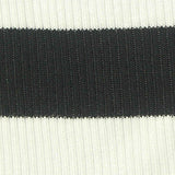 Black Horizontal-Stripe Rib Knit, Viscose — texture