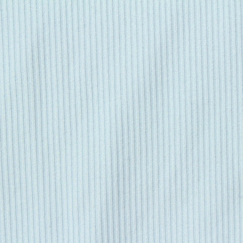 Brushed Polyester Stretch Rib Knit Fabric, 201 gsm, 180 cm — Blue
