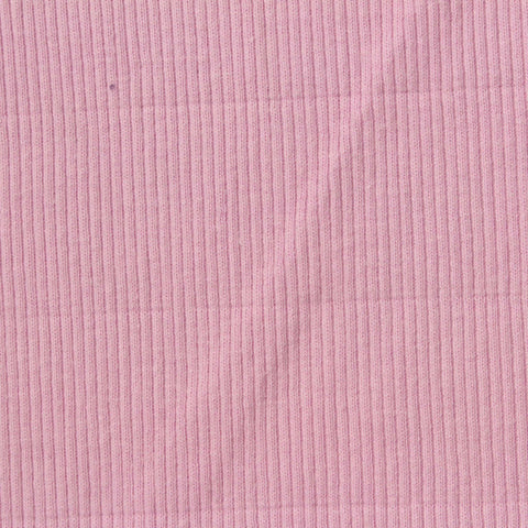 Cotton Stretch Rib Knit Fabric, 265 gsm, 130 cm — Pink