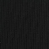 Viscose Rib Knit Fabric, 417 gsm, 155 cm — Black