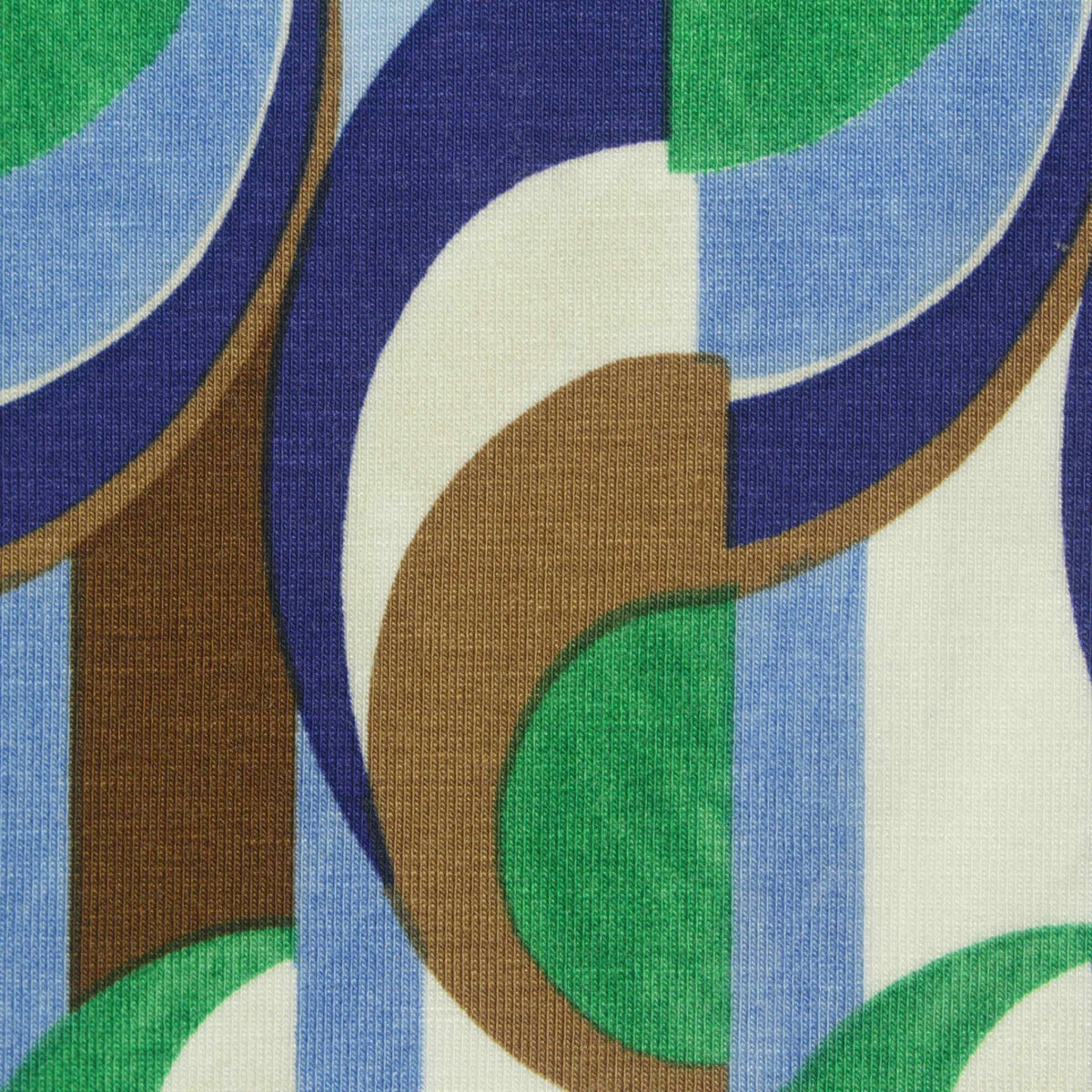 Blue Abstract Jersey Knit, Viscose, 258 gsm