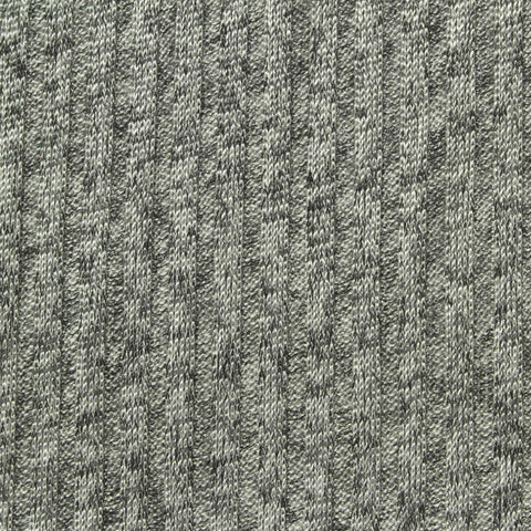 Grey Marl Rib Knit, Polyester, 230 gsm, 150 cm