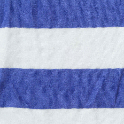 Blue Horizontal-Stripe Knit, Cotton-Poly, 160 gsm