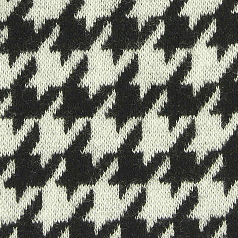 Black Houndstooth Ponte Knit, Viscose