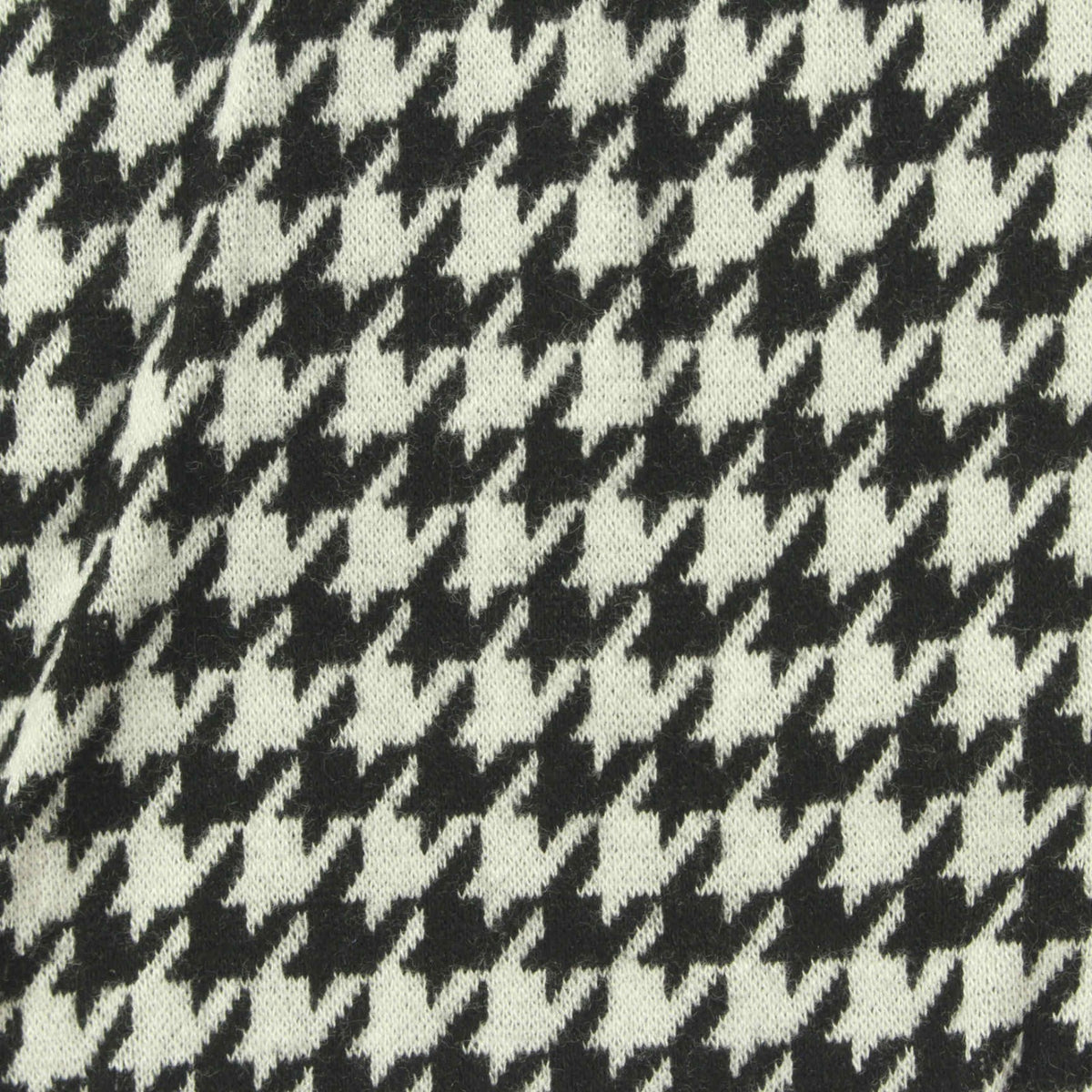Black Houndstooth Ponte Knit, Viscose
