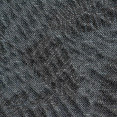 Dark Grey Tone-on-Tone Fern Piqué Knit, Modal-Poly
