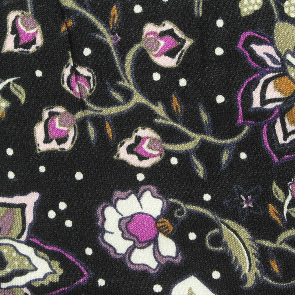 Black Floral Knit, Viscose, 165 gsm