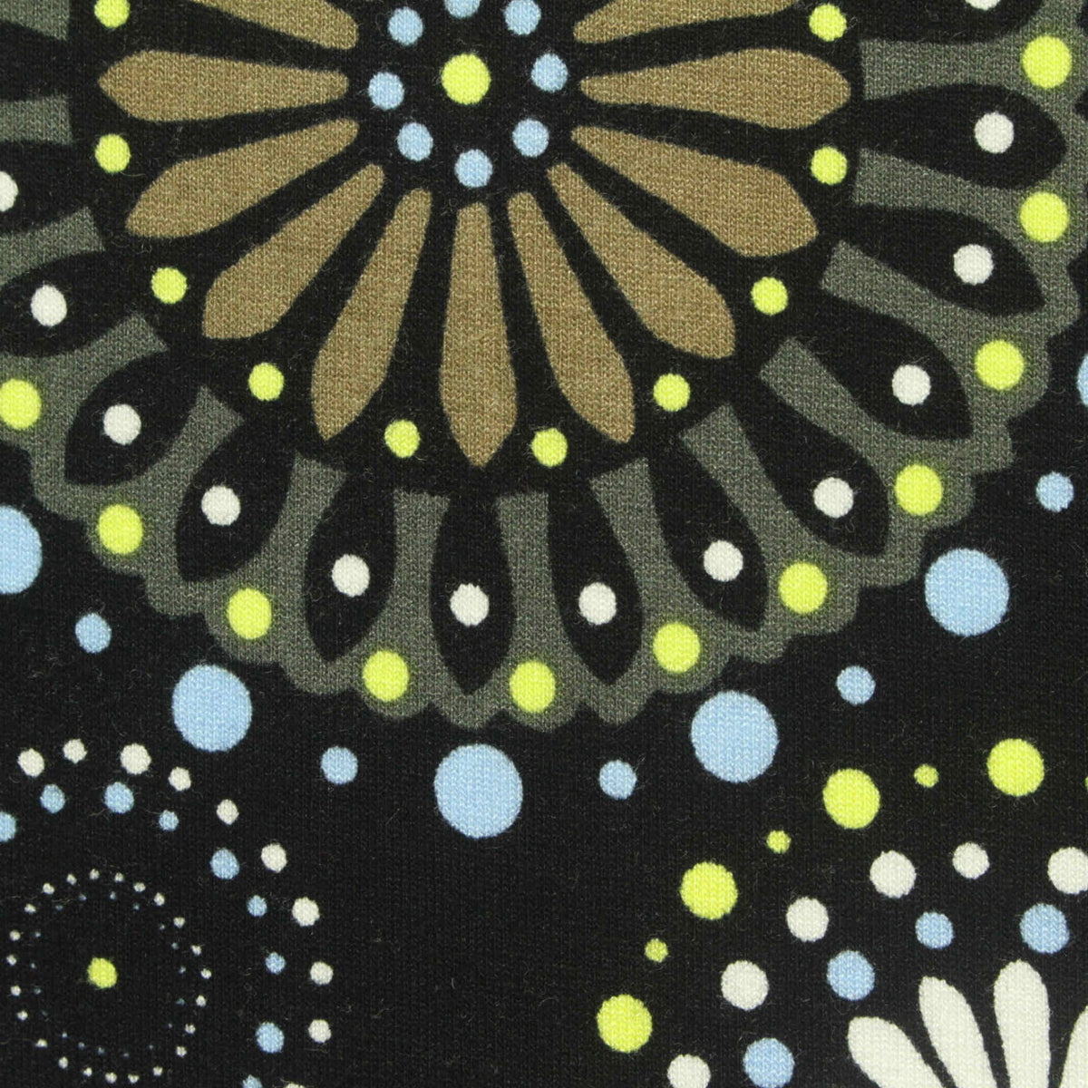 Black Floral Knit, Viscose, 230 gsm