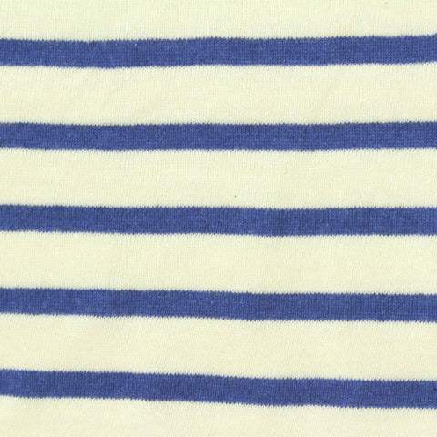 Blue Horizontal-Stripe Knit, Cotton-Poly, 170 gsm