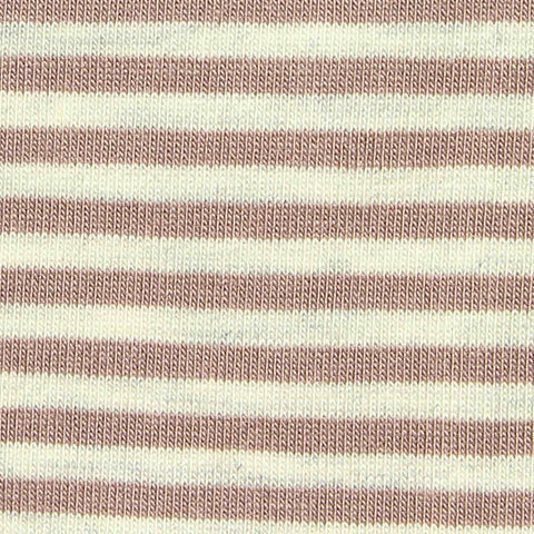 Light Brown Horizontal-Stripe Jersey Knit, 229 gsm