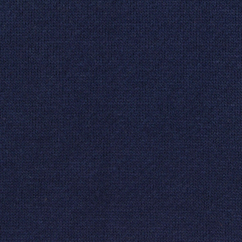 Brushed Polyester Cotton French Terry Fabric, 250 gsm, 185 cm — Navy