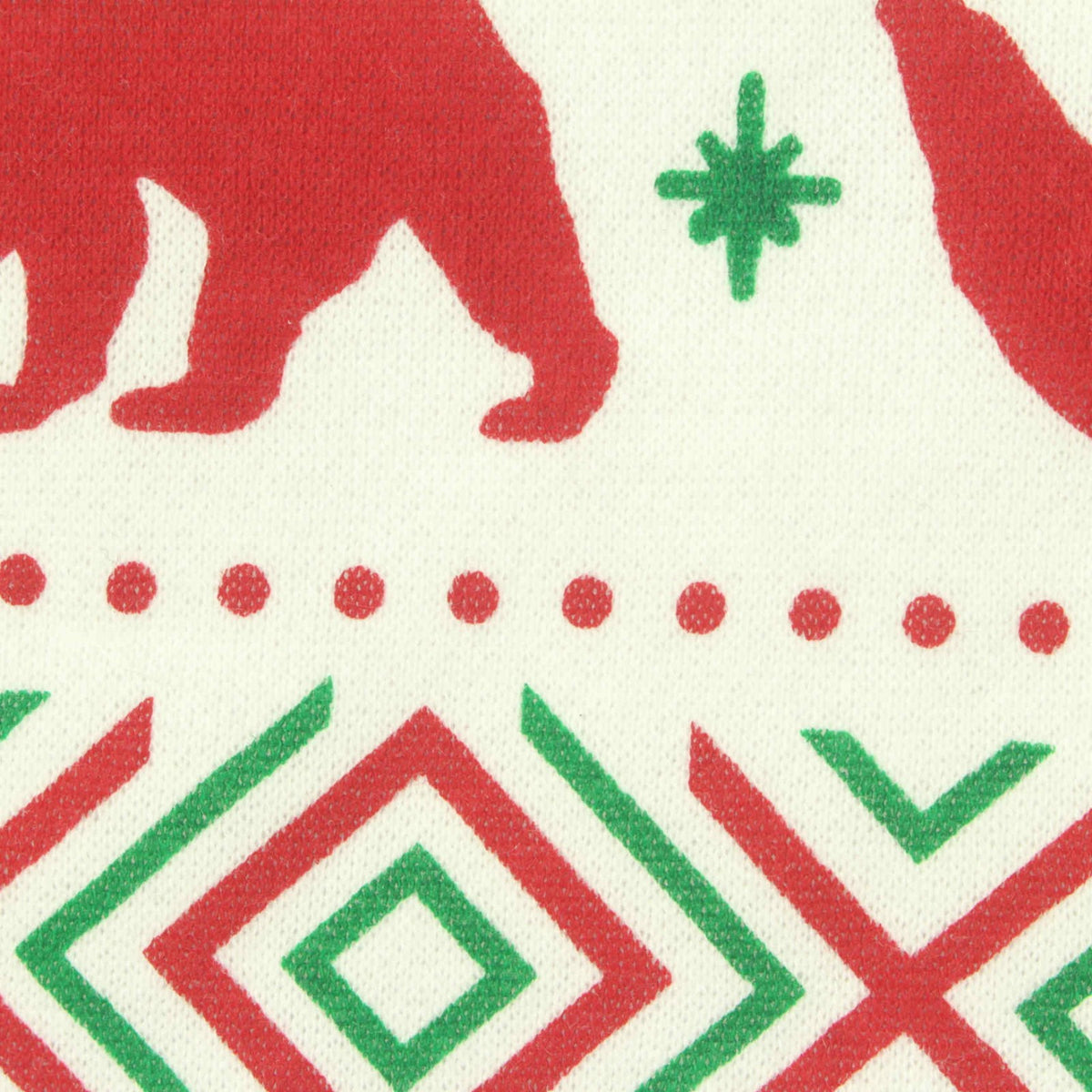 Red Bears French Terry, Poly-Cotton