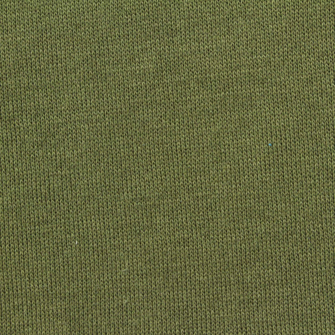 Brushed Polyester Cotton French Terry Fabric, 250 gsm, 185 cm — Green