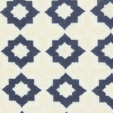 Dark Blue Geometric-Star Jersey Knit, Polyester