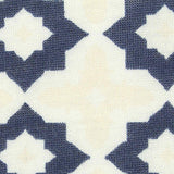 Dark Blue Geometric-Star Jersey Knit, Polyester — texture