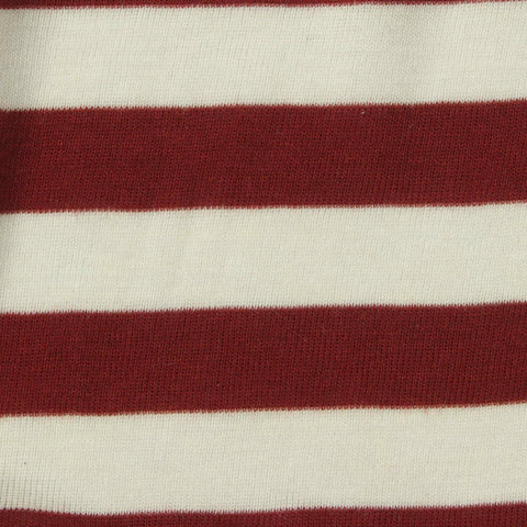 Red Horizontal-Stripe Rib Knit, Tencel Lyocell-Acrylic