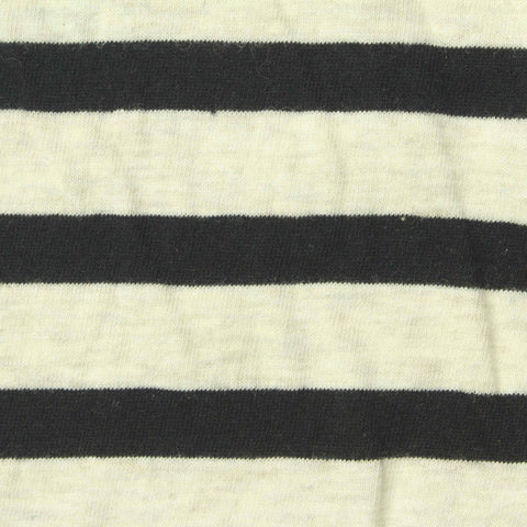 Black Horizontal-Stripe Knit, Cotton, 150 gsm
