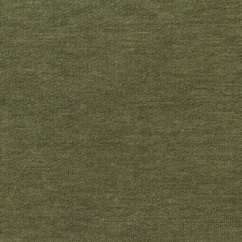 Olive Marl French Terry, Poly-Cotton
