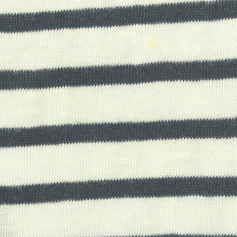 Dark Grey Horizontal-Stripe Jersey Knit, Linen