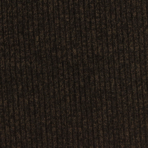 Dark Brown Marl Rib Knit, Polyester, 300 gsm, 137 cm