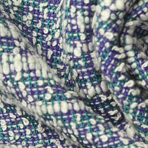 Polyester Cotton Stretch Bouclé Fabric, 300 gsm, 150 cm — Purple