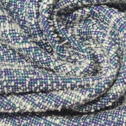 Polyester Cotton Stretch Bouclé Fabric, 300 gsm, 150 cm — Purple