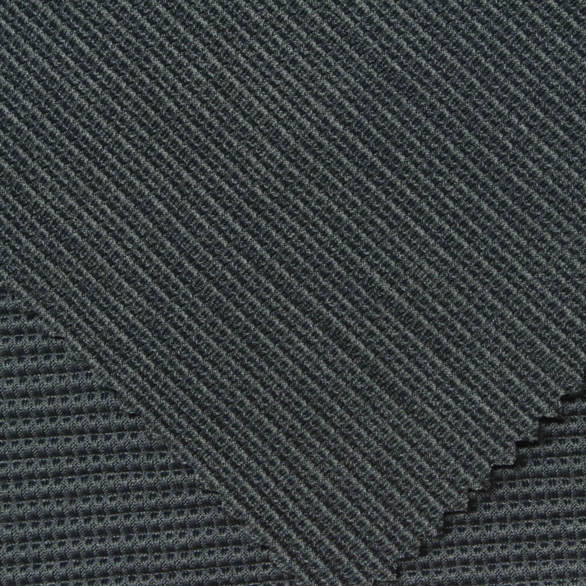 Jacquard Polyester Stretch Rib Knit Fabric, 195 gsm, 150 cm — Grey