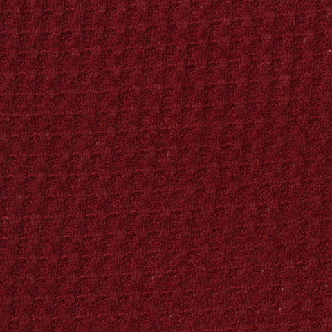 Brushed Polyester Stretch Waffle Knit Fabric, 205 gsm, 165 cm — Red