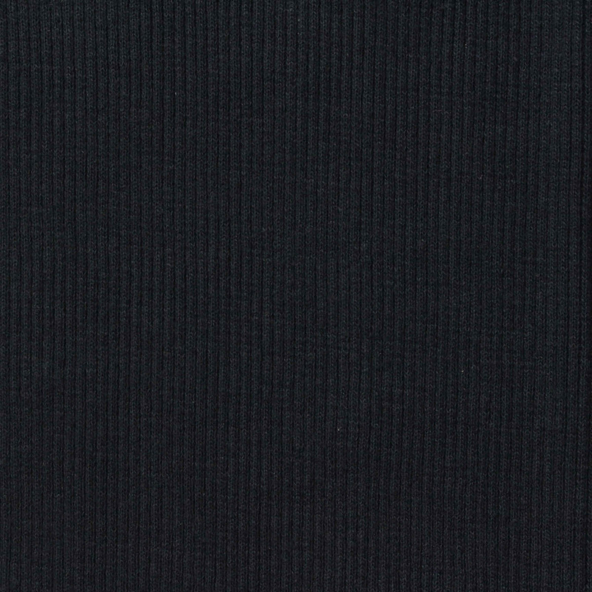 Cotton Polyester Stretch Rib Knit Fabric, 380 gsm, 130 cm — Black