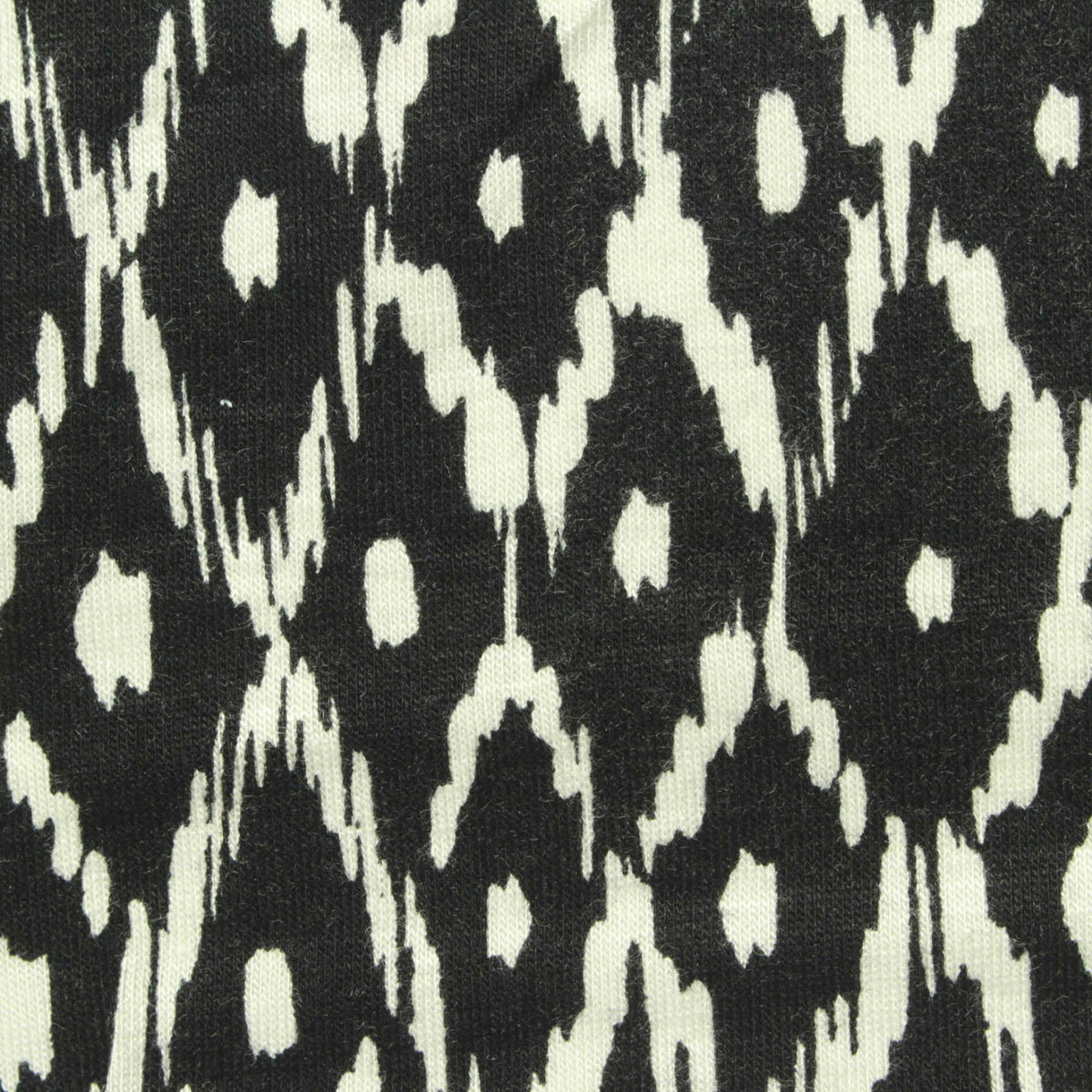 Black Abstract-Ikat Knit, Viscose