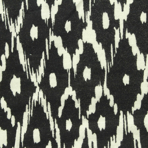 Black Abstract-Ikat Knit, Viscose